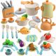  49X CHILDREN'S KITCHEN POTS SET VEGETABLES KITCHEN ACCESSORIES KITCHEN