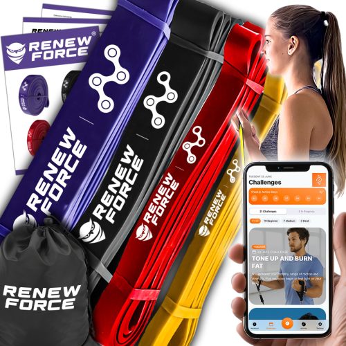  Set of 4 EXERCISE BANDS power band resistance bands XL