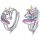  SILVER EARRINGS 925 UNICORN FOR GIRL SILVER HOOP EARRINGS