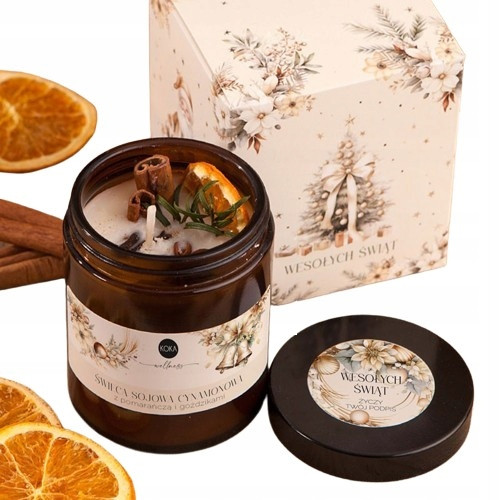  Soy candle with cinnamon as a gift WITH A SIGNATURE in a Christmas package