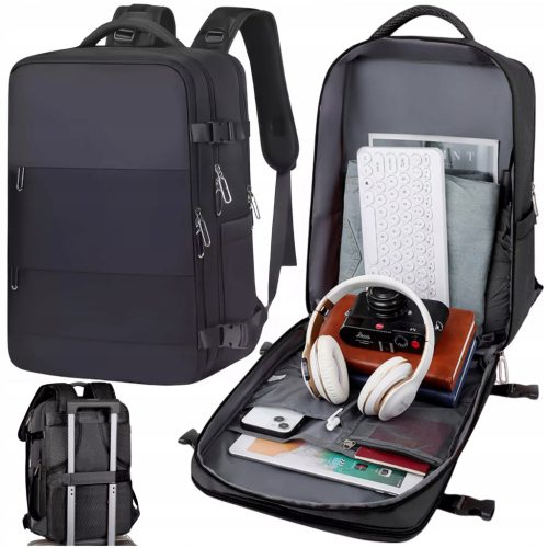 Alogy Unisex 27L Black Waterproof Laptop & Travel Backpack, Ideal as Carry-On