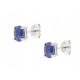  SILVER SAPPHIRE EARRINGS NATURAL 6x4 RHODIUM PLATED GIFT