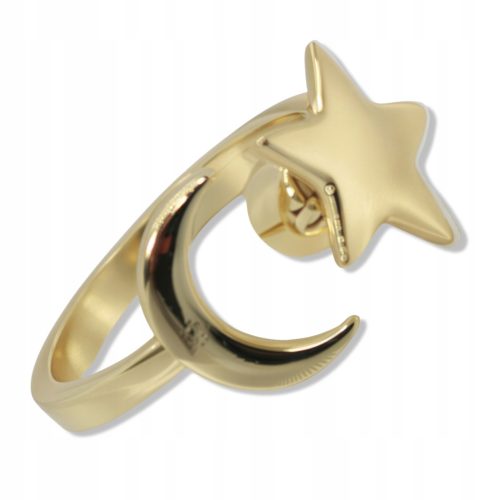  Anti-stress ring (rotatable) with star and moon, surgical steel