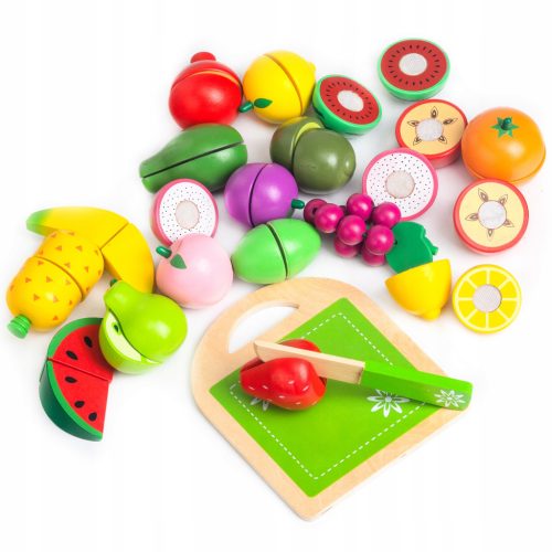  WOODEN FRUIT CUTTER WITH VELCRO FASTENER KNIFE SET XXL GIFT FOR A CHILD