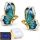  Blue Butterfly Wings Earrings Silver 925 Butterflies Gold Plated 585 Gold