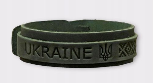  Double leather bracelet Green UKRAINE 42cm