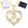  Gold Necklace 14K Heart with Letter Silver 925 Love Letter M Gold Plated 585