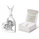  SILVER SET pr. 925 Chain 40cm and Guardian Angel Heart Medal + ENGRAVING