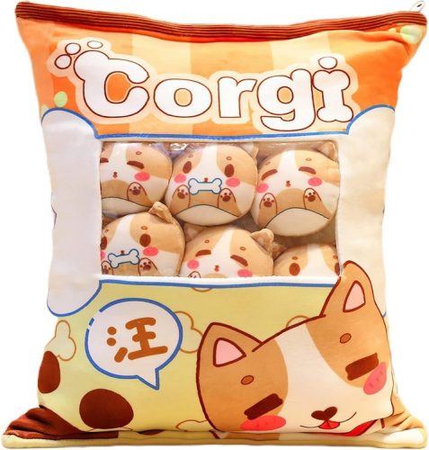  PUDDING PILLOW FILLED WITH CUTE CORGI DOGS AS A GIFT