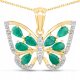  GOLD PLATED NATURAL EMERALD ZIRCON PENDANT