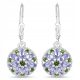  SILVER EARRINGS NATURAL TANZANITE DIOPSIDE