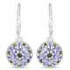  SILVER EARRINGS NATURAL TANZANITE DIOPSIDE
