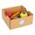  WOODEN CUTTING VEGETABLES 7 PIECES + BOARD, KNIFE AND STORAGE BOX