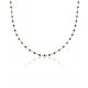 Black onyx bead necklace, 925 sterling silver chain, 14k gold plated