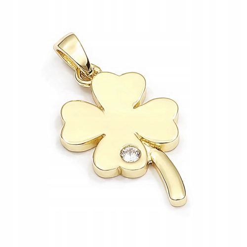  Silver pendant / clover with smooth zirconia