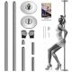  POLE DANCE PIPE FOR DANCE ROTARY-STATIC PIPE ADJUSTABLE SILVER