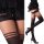  Fenome Self-supporting stockings with silicone patterned like over the knee socks black