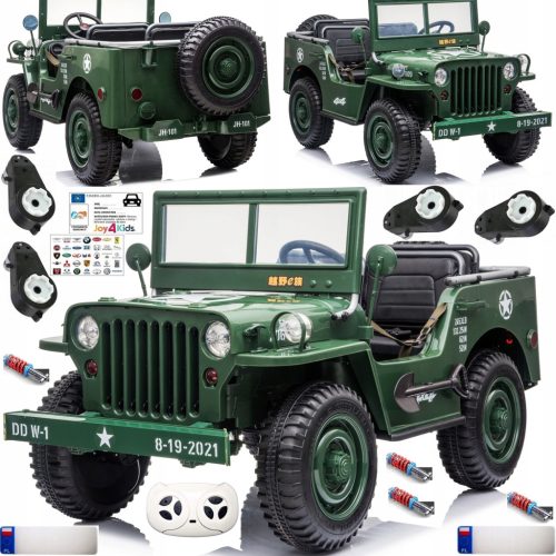  JEEP WILLYS 4X4 drive car on 12V14AH battery EVA wheels military USA