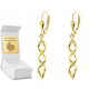  GOLD TWISTED HANGING EARRINGS IN 585 GOLD GIFT FOR A WOMAN