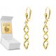  GOLD TWISTED HANGING EARRINGS IN 585 GOLD GIFT FOR A WOMAN