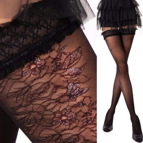  Fenome Silicone Self-supporting Stockings Patterned decorative bow seam