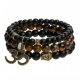  MEN'S BRACELET BUDDHA SET 3IN1 STONE TIGER EYE ONYX