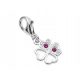  Charm bracelet pendant silver clover ruby