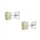  SILVER PERIDOT EARRINGS NATURAL 6x4 RHODIUM PLATED GIFT