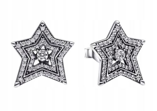 Earrings made of silver 925 stars zircons studs FREE