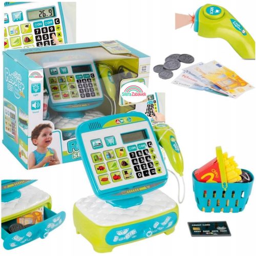  SHOP CASH REGISTER WITH TOUCHSCREEN PANEL CHILDREN'S TOY BASKET