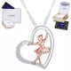  Silver Ballet Dancer Necklace with Cubic Zirconia in the Heart Dancer Heart SILVER 925