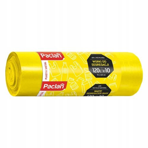  Garbage bags for plastic PACLAN Garbage bags for segregating plastic YELLOW 120 l, 10 pcs 120l 10 pcs