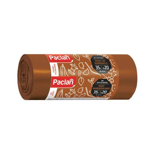  Garbage bags for sorting PACLAN 35L - 20 pcs - brown - organic