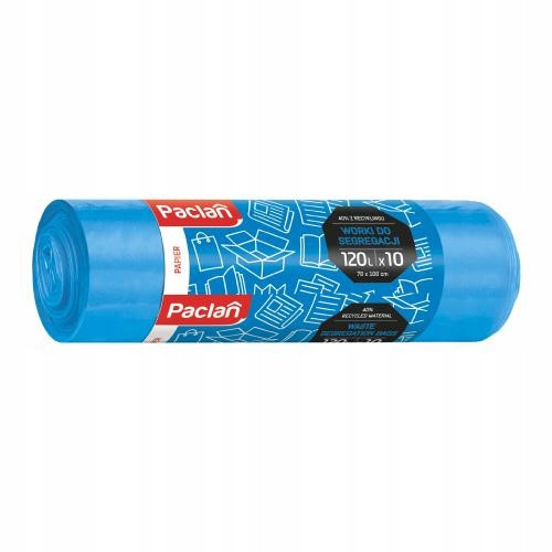  Garbage bags for segregation PACLAN 120L 10pcs blue paper waste paper