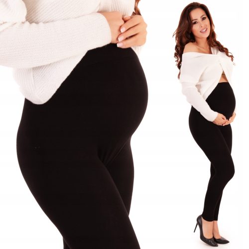  Seamless BLACK maternity leggings with high waist, elastic and coverage