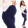  Seamless high waist maternity leggings with elastic coverage NAVY BLUE