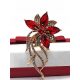  LUX BROOCH PENDANT GOLDEN FLOWER RED + GIFT BOX