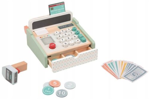  WOODEN PASTEL STORE CASH REGISTER LELIN SCANNER