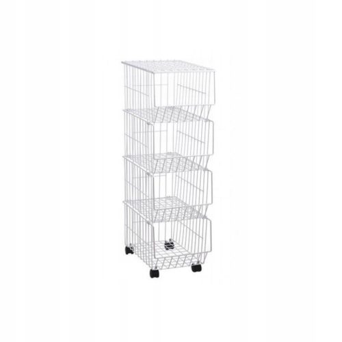  Wire shelf, baskets on wheels - four levels