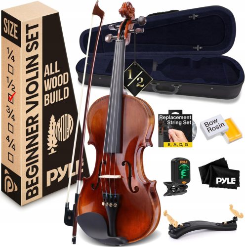  CLASSICAL VIOLIN FOR CHILDREN 1/2 FULL SET ACCESSORIES PYLE PGVILN15