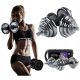  Cast iron dumbbells 2x10kg SUITCASE adjustable chrome plated set of plates bars