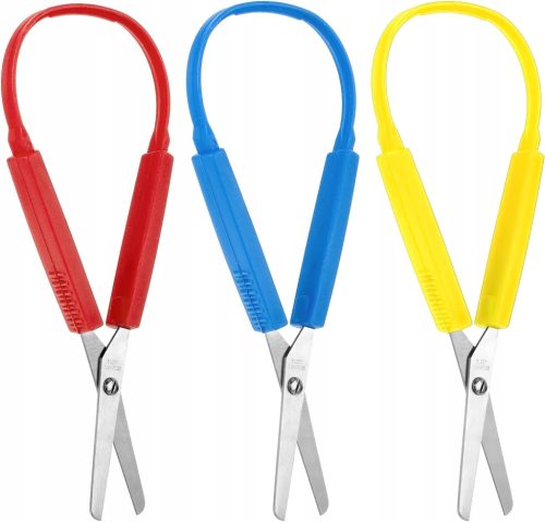  Mini loop scissors, adaptive design, colored handle, automatic