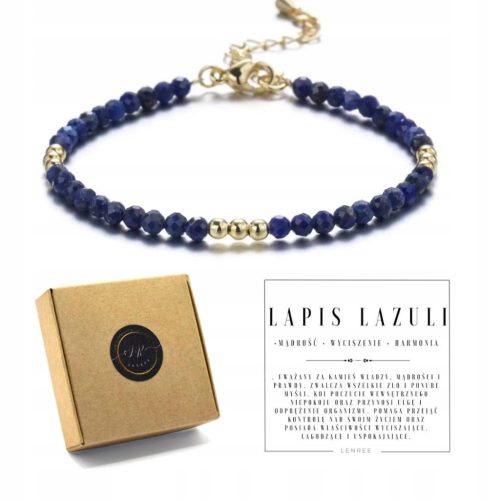  Women's bracelet with LAPIS LAZULI closure, natural stones + box