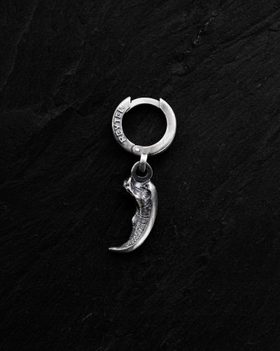  Silver men's mono - GRIZZLY BEAR CLAW earring