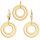  Gold jewelry set CIRCLES earrings and pendant pr.585 geometric circles