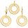  Gold jewelry set CIRCLES earrings and pendant pr.585 geometric circles