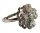  SILVER ANTI-STRESS RING with a rotating flower with cubic zirconia