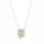  Gold necklace with a large clover with cubic zirconias 585 14k