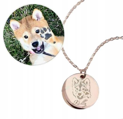  Personalized necklace with a photo of a dog, cat, animal YOUR DESIGN