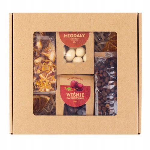  Gift set COFFEE beans ALMONDS in chocolate CHERRIES mango tea